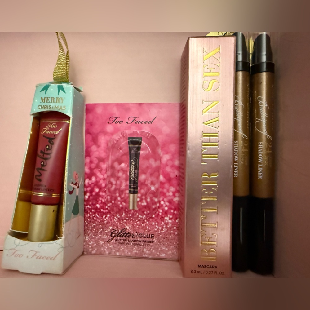 New Too Faced Bundle Mascara, Eyeshadow Liners, Powder and Lip - Picture 2 of 10